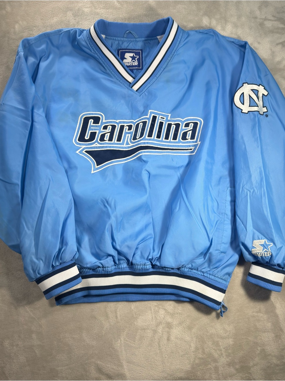 Vtg Starter North Carolina Tar Heels NCAA Windbreaker Pullover Jacket Men Sz L